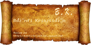 Bánfi Krisztián névjegykártya